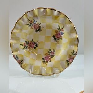 MacKenzie Childs Set of four Honeymoon  Luncheon plates ruffled  9" wide